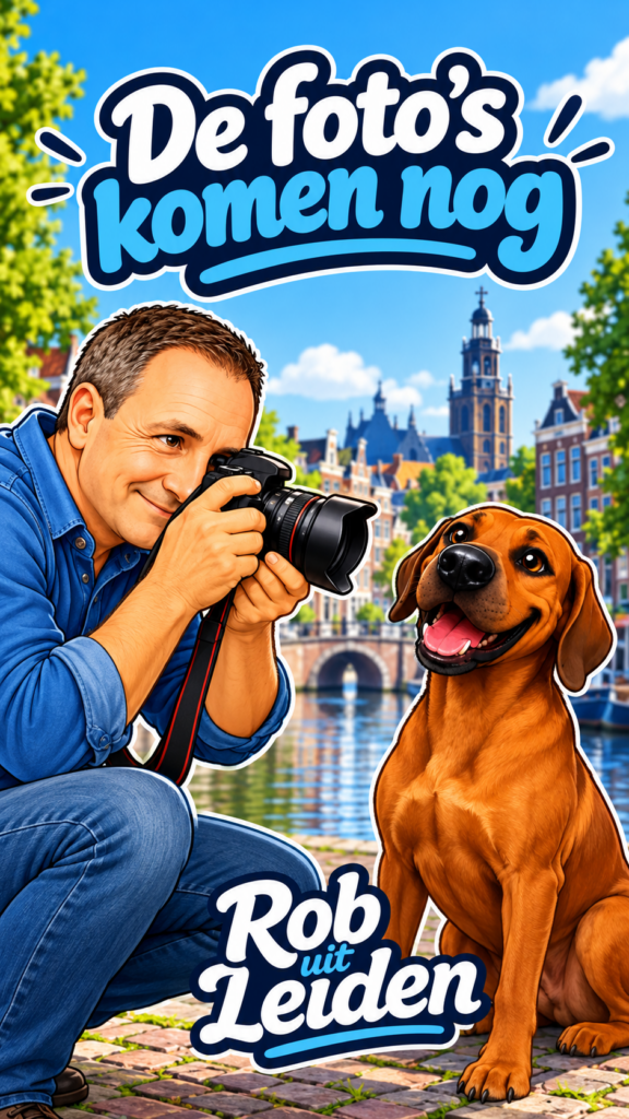 Tijdelijke afbeelding: Rob met camera en hond in Leiden. De foto’s komen nog.
